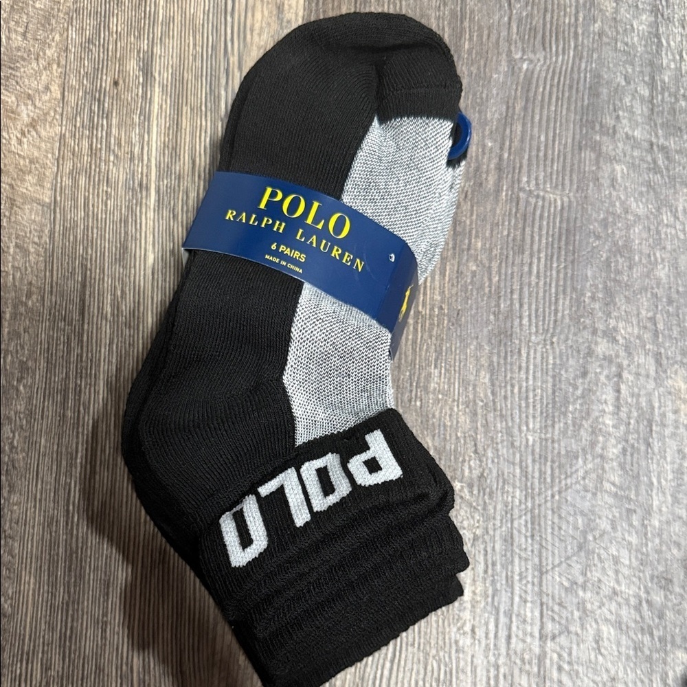 Polo by Ralph Lauren Men's Black and Gray Athletic Socks